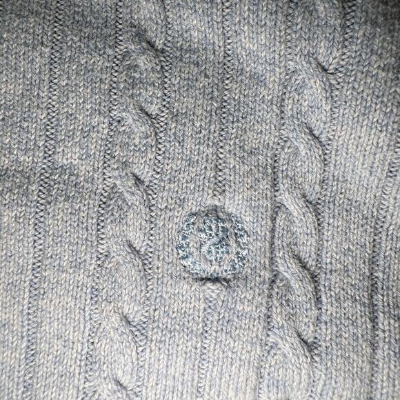 Izod Women's sz Large Baby Blue Cable Knit Turtle Neck Sweater Long Sleeve - Picture 3 of 8